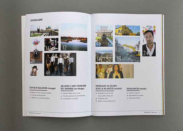 sommaire content magazine editorial design